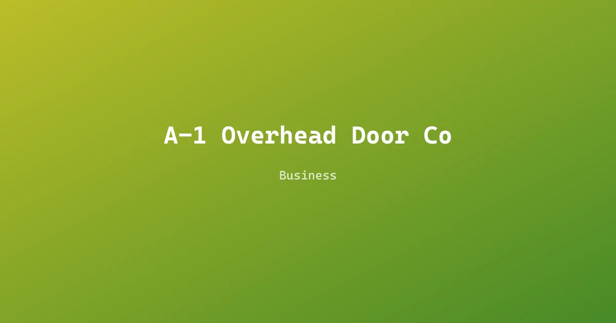 A-1 Overhead Door Co