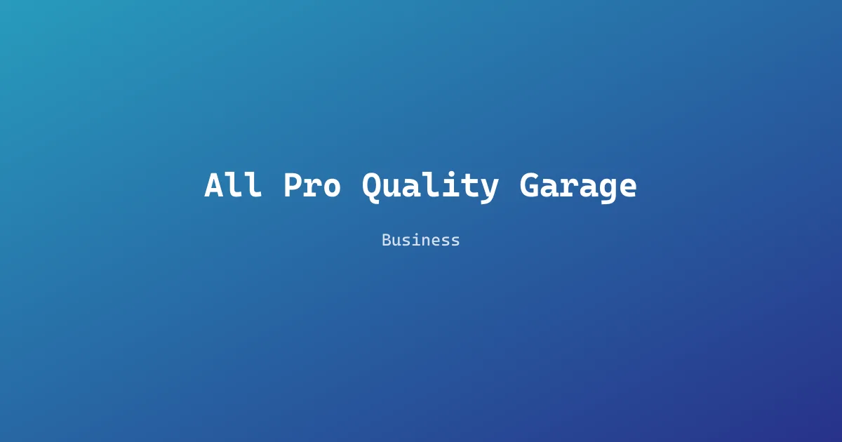 All Pro Quality Garage