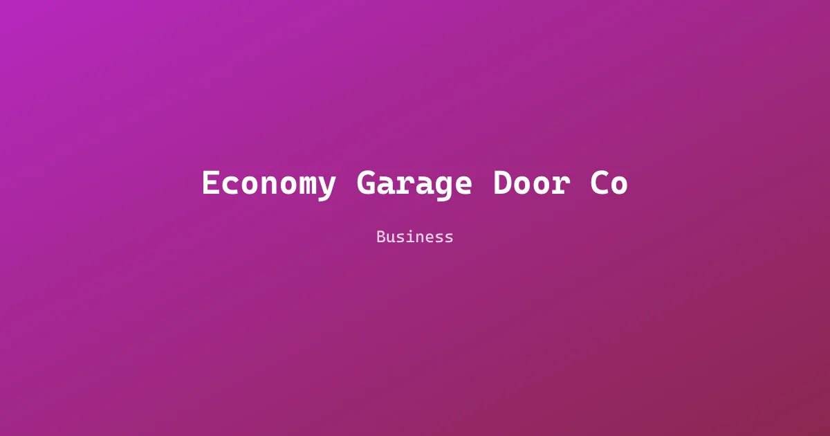 Economy Garage Door Co