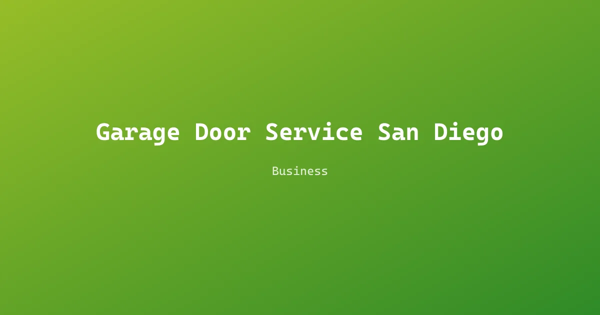 Garage Door Service San Diego