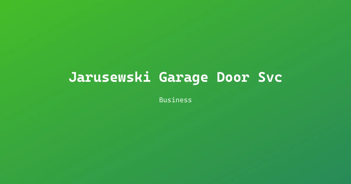Jarusewski Garage Door Svc