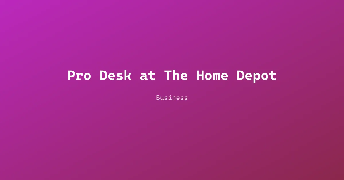 Pro Desk at The Home Depot