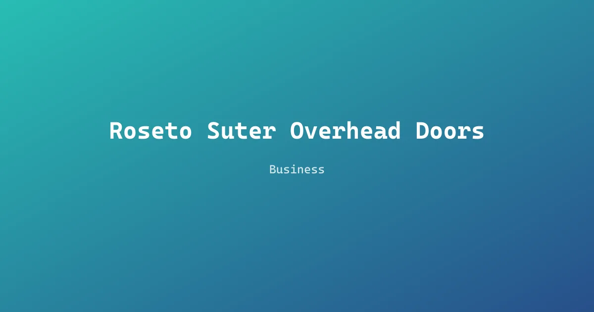 Roseto Suter Overhead Doors