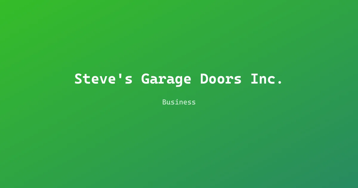 Steve's Garage Doors Inc.