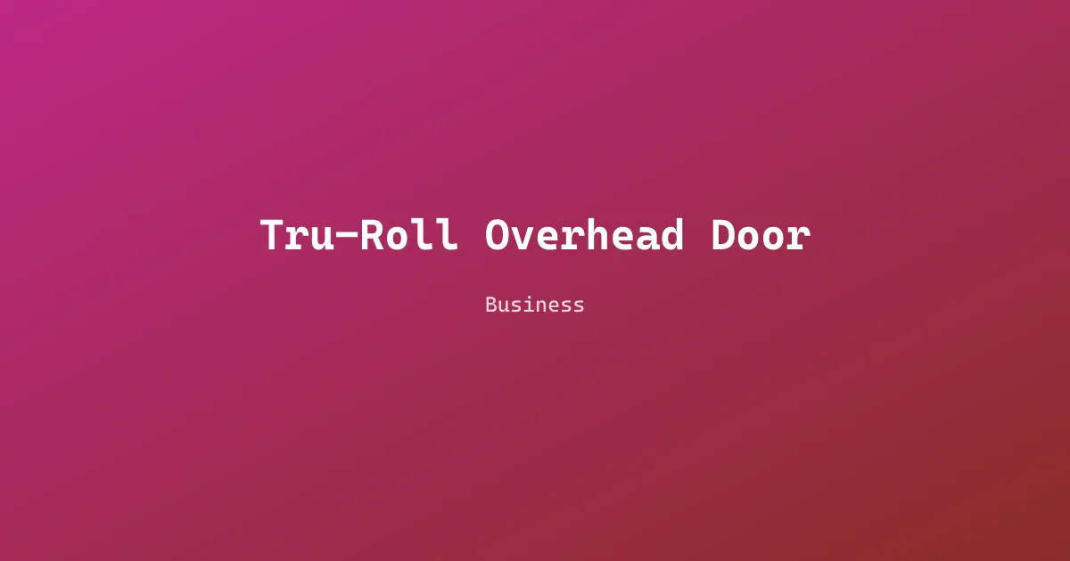 Tru-Roll Overhead Door